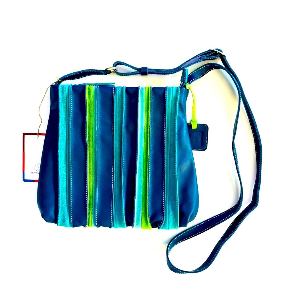 NWT Van Gogh Museum of Art Crossbody Blue & Green Women's Bag - Leather & Suede